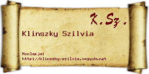 Klinszky Szilvia névjegykártya