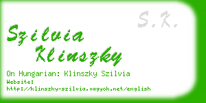 szilvia klinszky business card